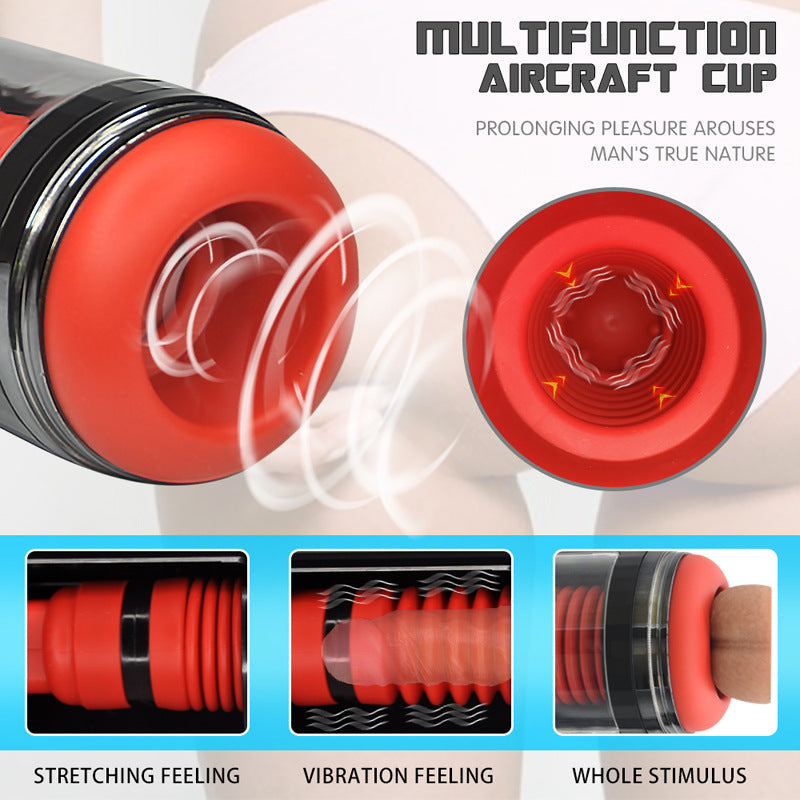 OC- Fully Automatic 7 Telescopic Vibration Intelligent Male Masturbator Cup