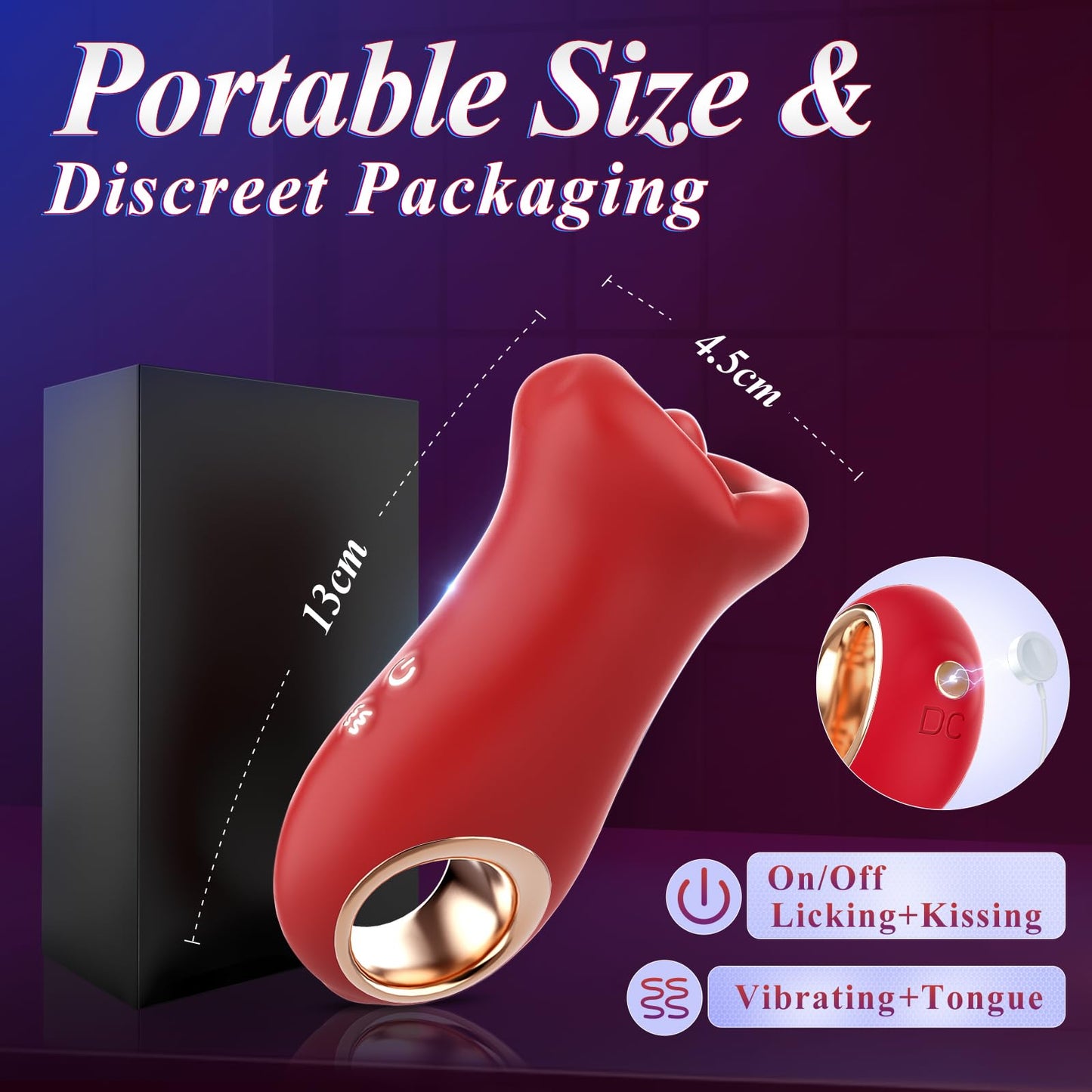 OC - 3IN1 Handle Mouth-Shaped 10 Tongue Licking Kissing