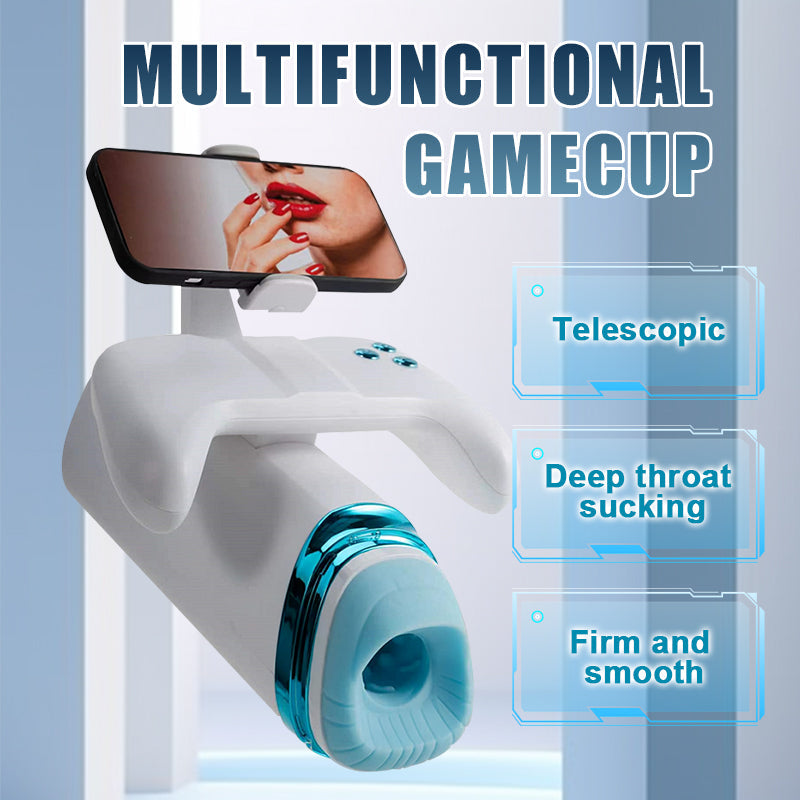 OC Game Cup M100 Heating Thrusting Vibrating Penis Stroker With Handles And Phone Holder