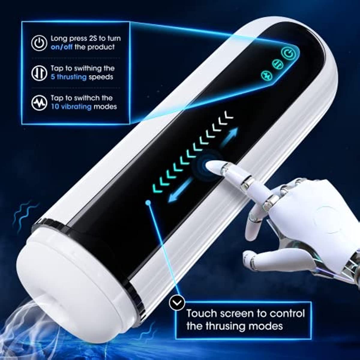 OC - Fantasy Aircraft Cup Men's Fully Automatic Telescopic Warming Pronunciation Electric Masturator