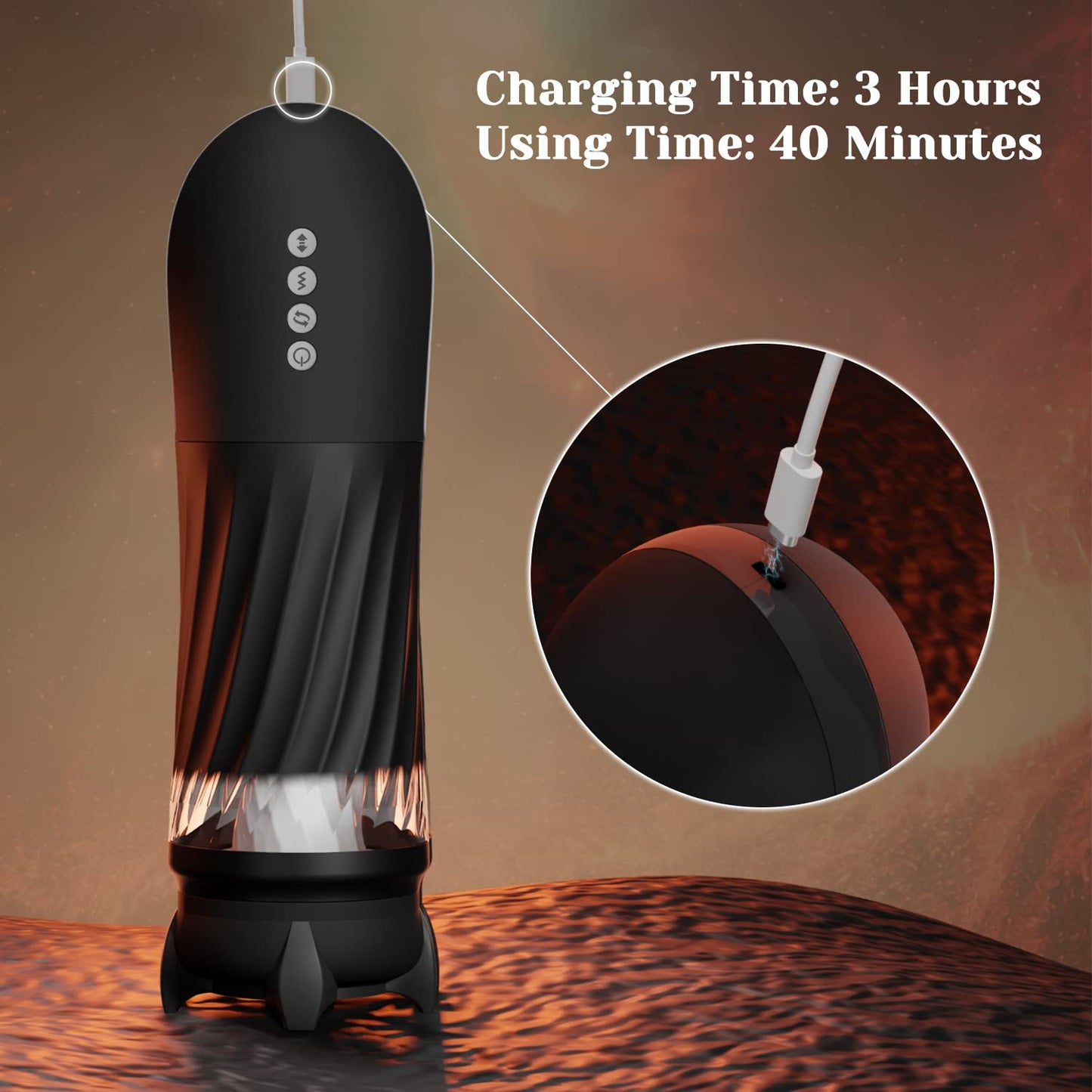 OC - Rocket 3d Realistic Textured Electric Stroker With 5 Thrusting Rotating Modes