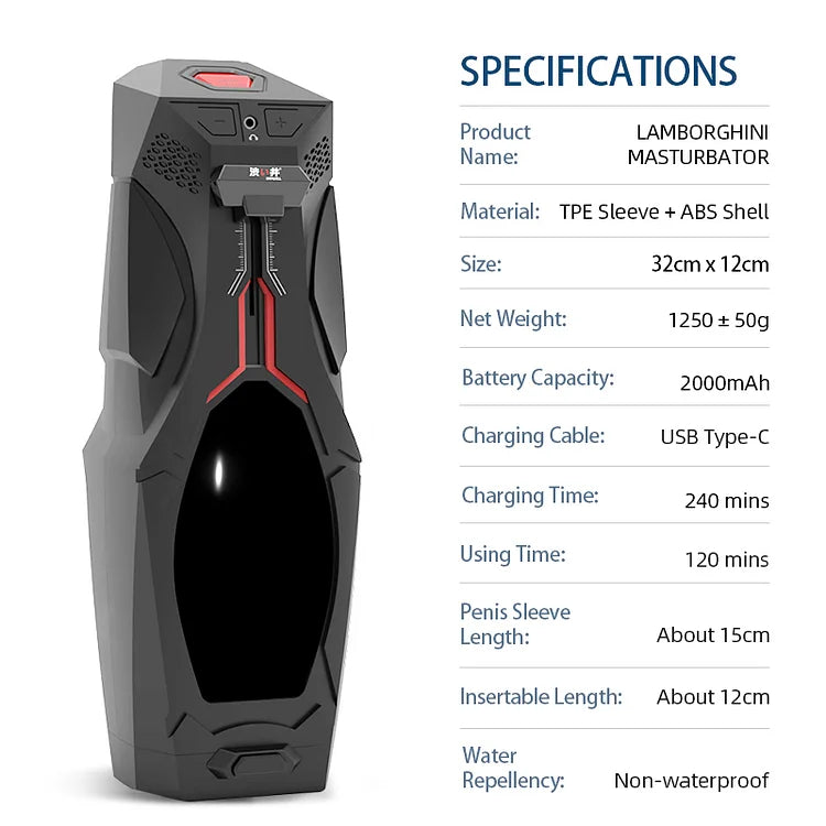 OC - Lamborghini Automated Penetration Intelligent Pleasure Cup with Magnetic Key Lock