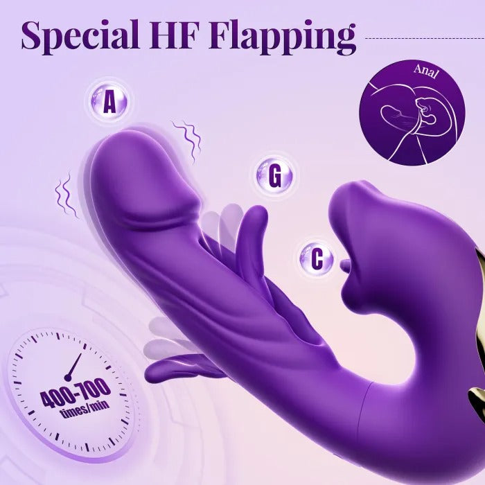 OC G-spot Vibrator Women Sex Toy with 7 Flapping Vibrating & 5 Licking Sucking Modes